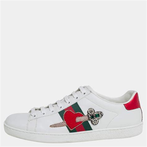 gucci super blooms sneakers|Gucci ace embellished leather sneakers.